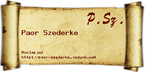 Paor Szederke névjegykártya